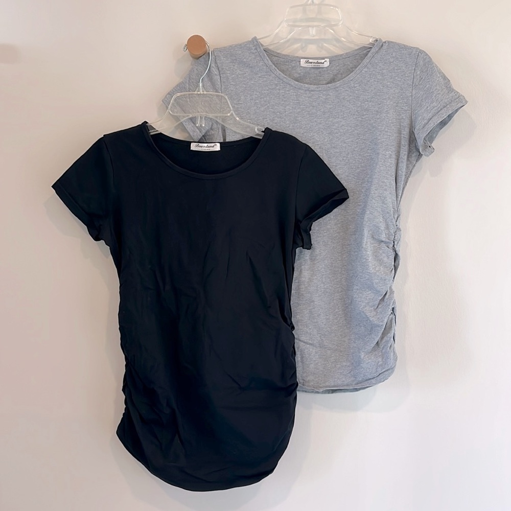 S Maternity Short Sleeved Shirt (2 pack! black and grey)